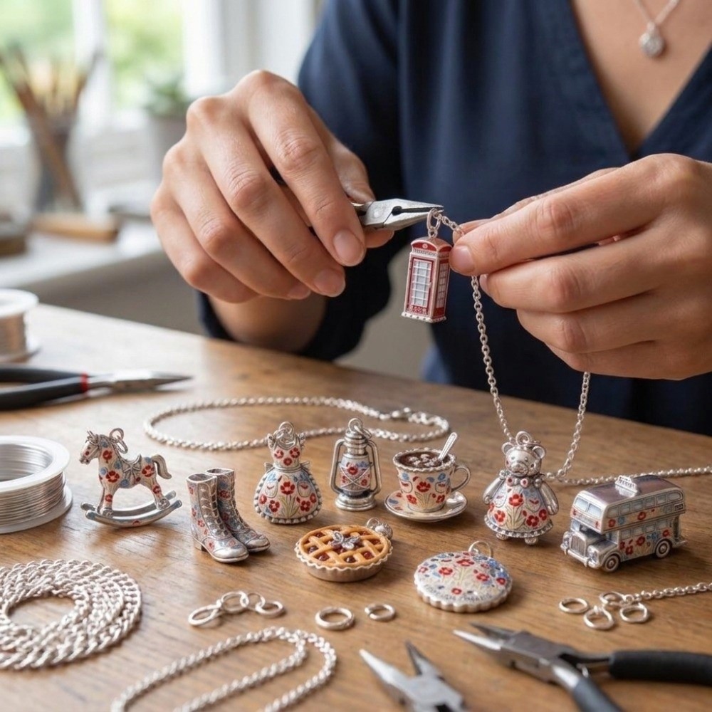 Jewelry Making London - Şirin Paslanmaz Çelik Karikatür Kolye Uçları,