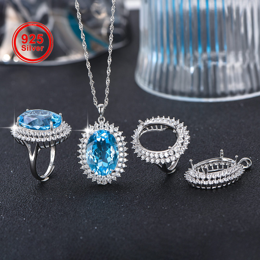 13x18mm S925 Gümüş Yüzük Kolye - Jewelry Making Gemstones incelemesi ve fiyatı